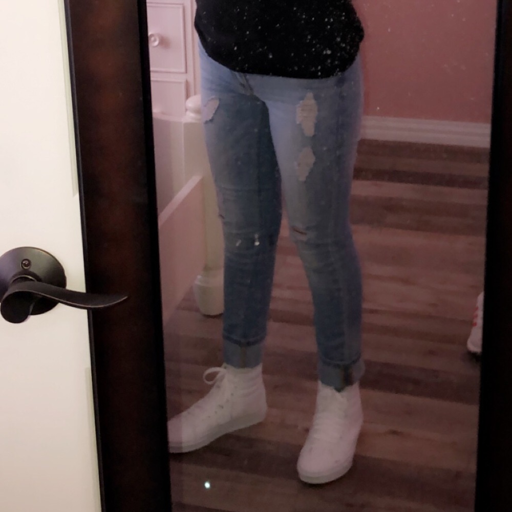 Blue ripped jeans